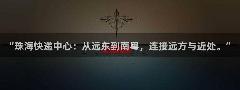 ,优游国际连接:“珠海快递中心:从远